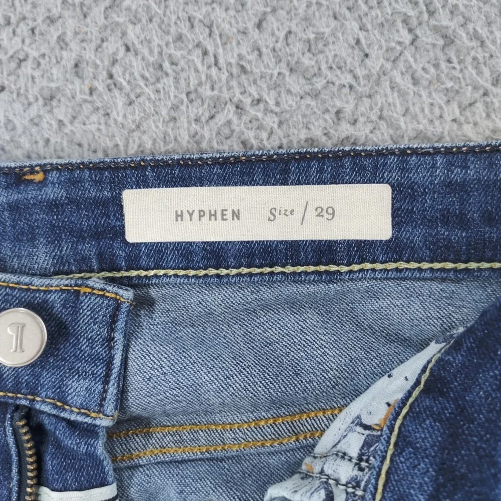Pilcro and the Letterpress Jeans Womens 29 Blue Hyphen Medium Wash Distressed